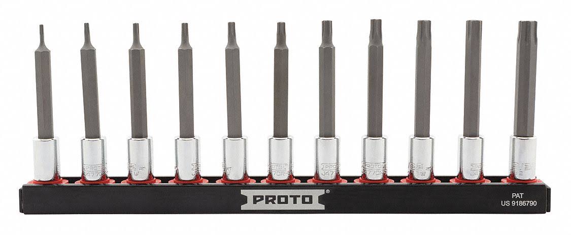 Proto J7440R11Sae Socket Bit Set,steel,1/4x22 Drive
