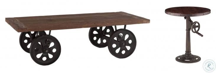 World Interiors Artezia 25 inch Round Adjustable Side Table