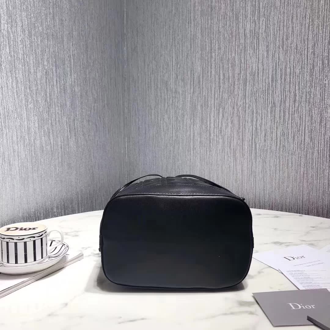 【原版皮】迪奥/Dior 水桶包，选用柔软羊皮裁制而成，全新包型，火遍时尚圈的复古潮流感，款号：M1693