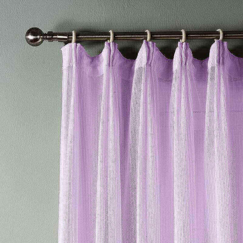 Hollow Mesh Herringbone Polyester Pinch Pleated Soft Sheer Curtain Drapery GENNY