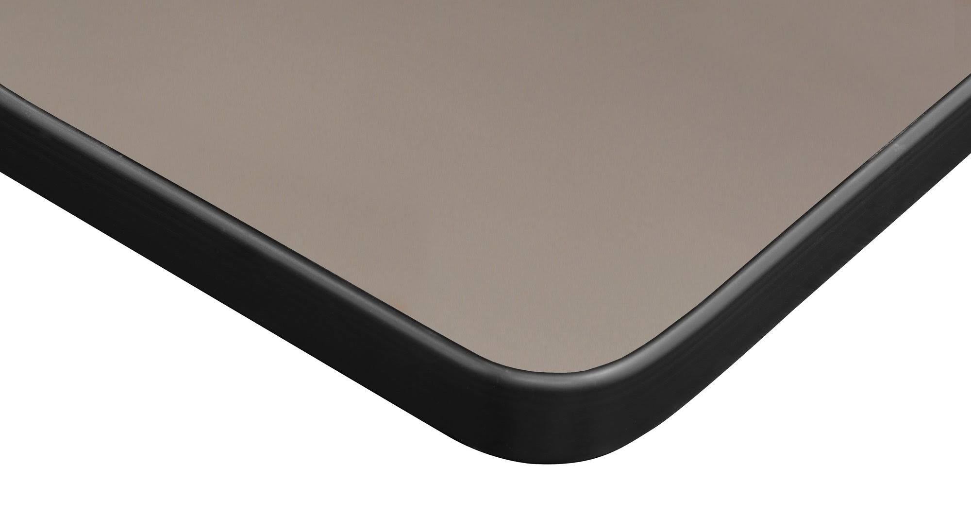 Regency TB4242CHBPBK44GY 42 in. Kee Square Breakroom Table - Cherry Black 4 Zeng Stack Chairs - Grey