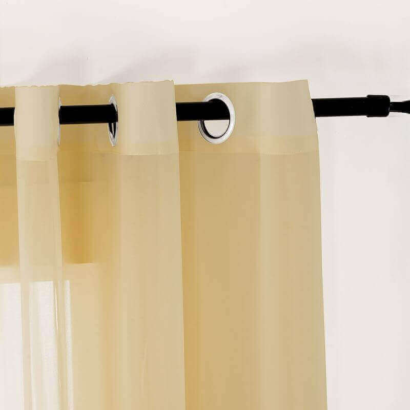 CUSTOM Scandina Khaki Indoor Outdoor Sheer Curtain Voile Drapery