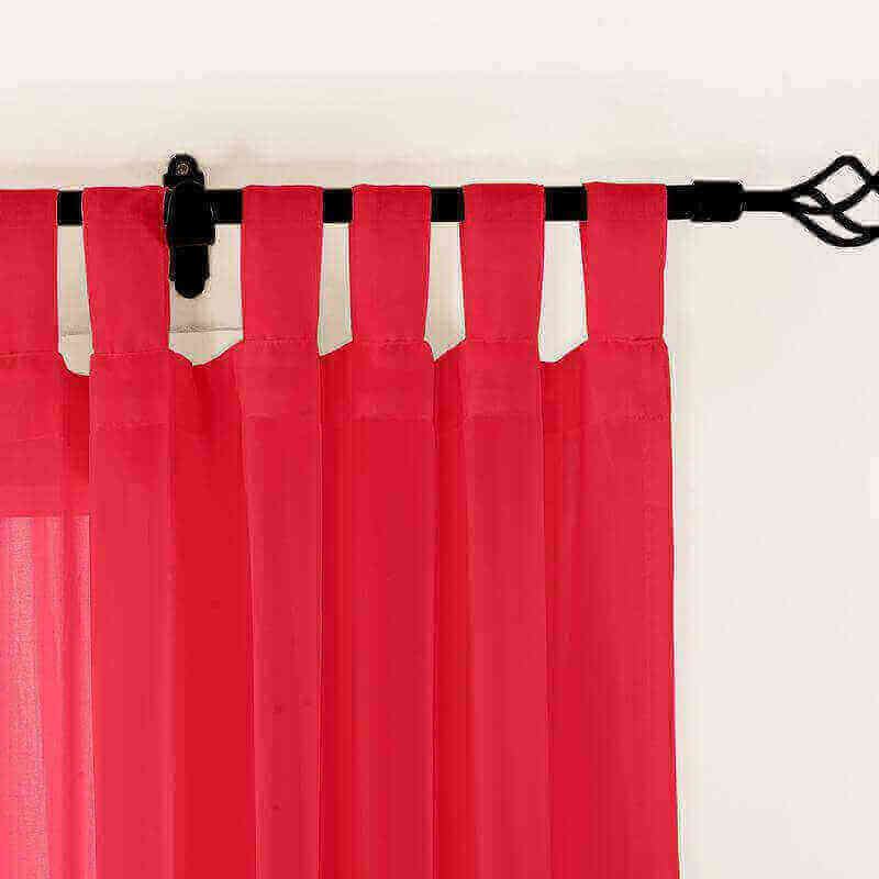 CUSTOM Scandina Red Indoor Outdoor Sheer Curtain Voile Drapery