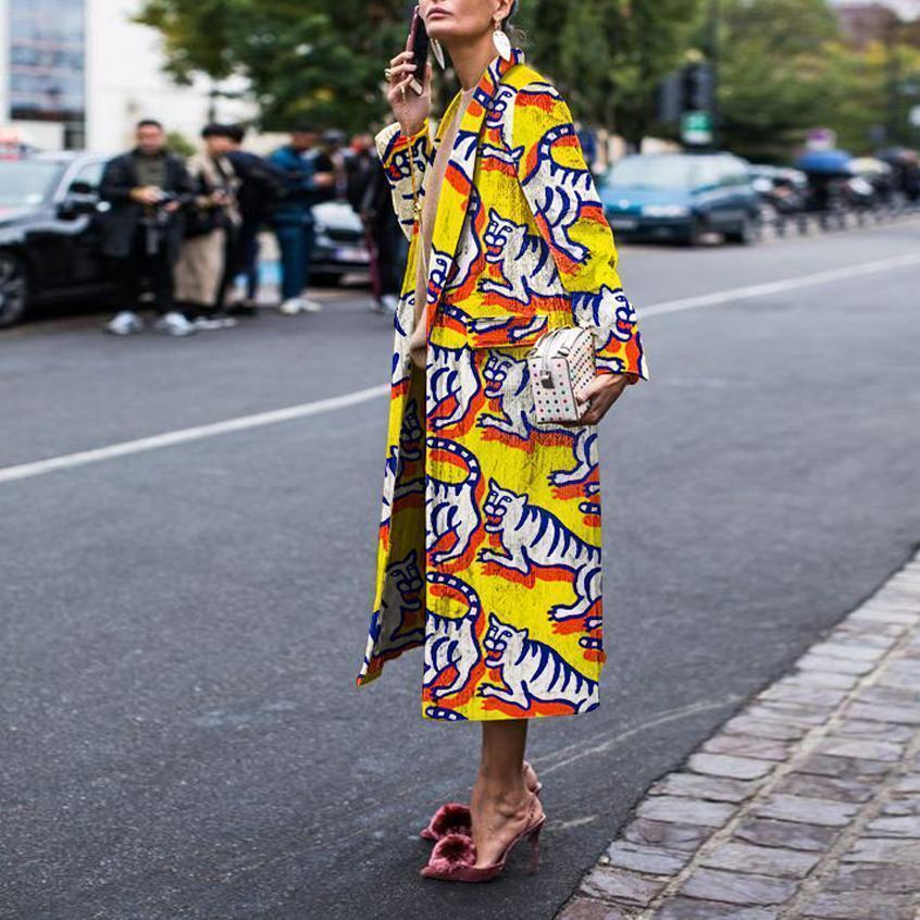 Stylish Vintage Animal Print Coat