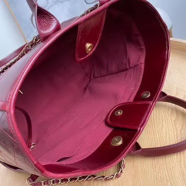 【原版皮】香奈儿/Chanel 购物袋 ，采用进口油腊牛皮，配顶级精美古铜金五金，非常高档新颖独特，休闲又时尚、又会掀起一股热潮，五金 ogo镶珍珠，款号：AS8375