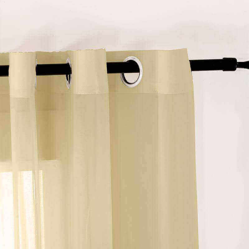 CUSTOM Scandina Taupe Indoor Outdoor Sheer Curtain Voile Drapery