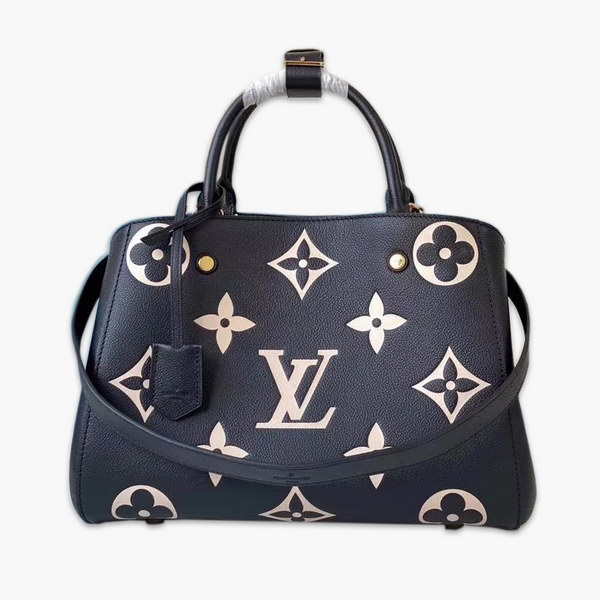 【原版皮】路易威登/LV Montaigne 手袋，将Monogram图案先印染后压印于粒面皮革，与挺括线条相辅相成，有立体感的造型与精巧的内部设计，款号：M41048