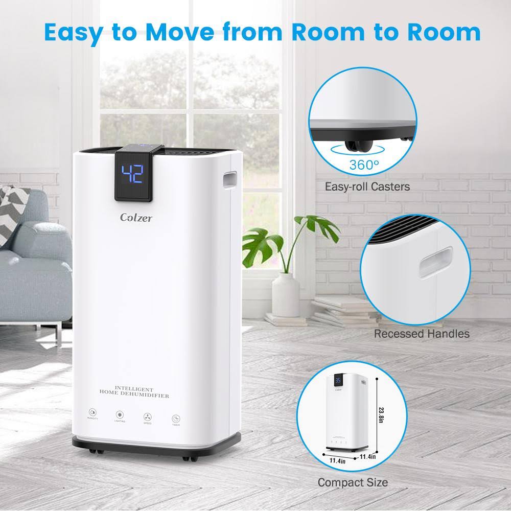 Colzer 70 Pints Portable Dehumidifier, Large Capacity, Compact