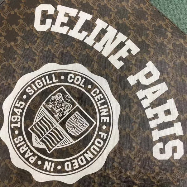 【原版皮】赛琳/Celine 老花系托特包，TRIOMPHE帆布混搭羊皮，整个包以凯旋门标志为主，包边以棕色为主围绕开口，焦糖棕色搭配老花添加了复古元素，款号：190172