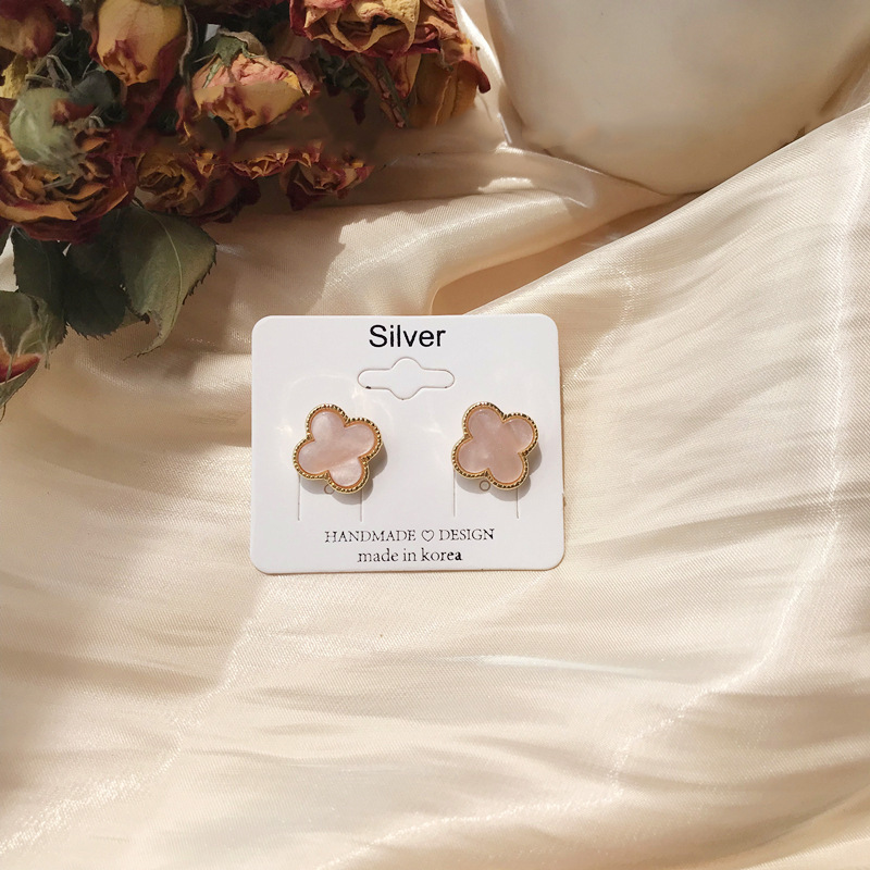 韩国S925银针小清新耳环百搭气质心形珍珠耳饰个性防过敏耳钉批发
