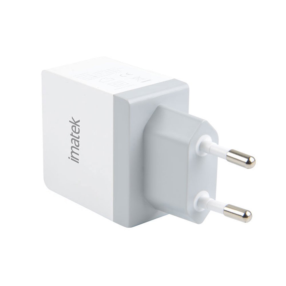 Copy Cargador, IMATEK TC2002 Blanco Cargador USB de Pared con 2 Puertos USB Power 12W / 5V 2.4A (Max), Compatible con Apple iOS, Android, iPhone 7/6s/6/Plus, iPad, iPod, Galaxy S8/S7/S6/Edge, Note 5, HTC & more phones, Tablet, Kindle.