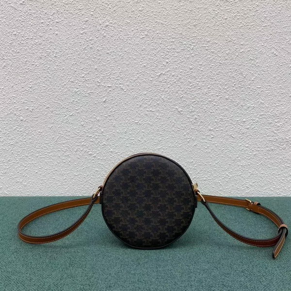 【原版皮】赛琳/Celine 圆饼包，时尚圈里的小可爱,高颜值，有点帅又加点可爱，肩带随意调节，尺寸小巧可随身携带，款号：100342