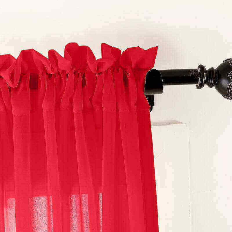 CUSTOM Scandina Red Indoor Outdoor Sheer Curtain Voile Drapery