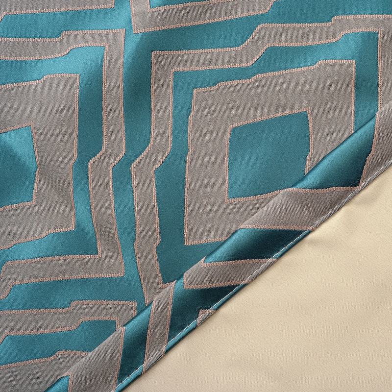 Dust Proof Blackout Pinch Pleated Jacquard Window Curtain Two-Toned Damask Diamond with Blackout Lined NINA