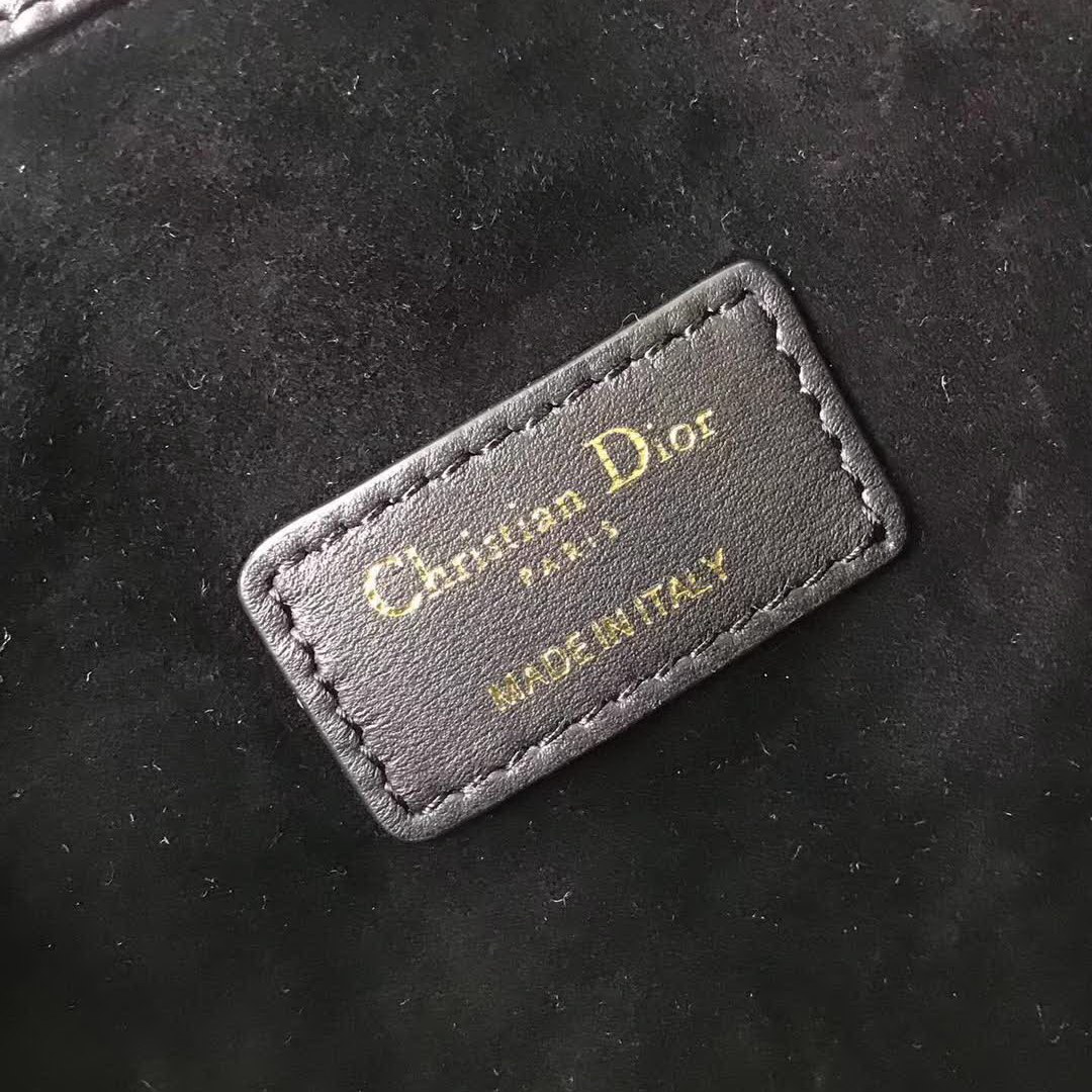 【原版皮】迪奥/Dior 水桶包，选用柔软羊皮精心裁制而成，整个包身绗缝藤格纹，看起来帅气又低调