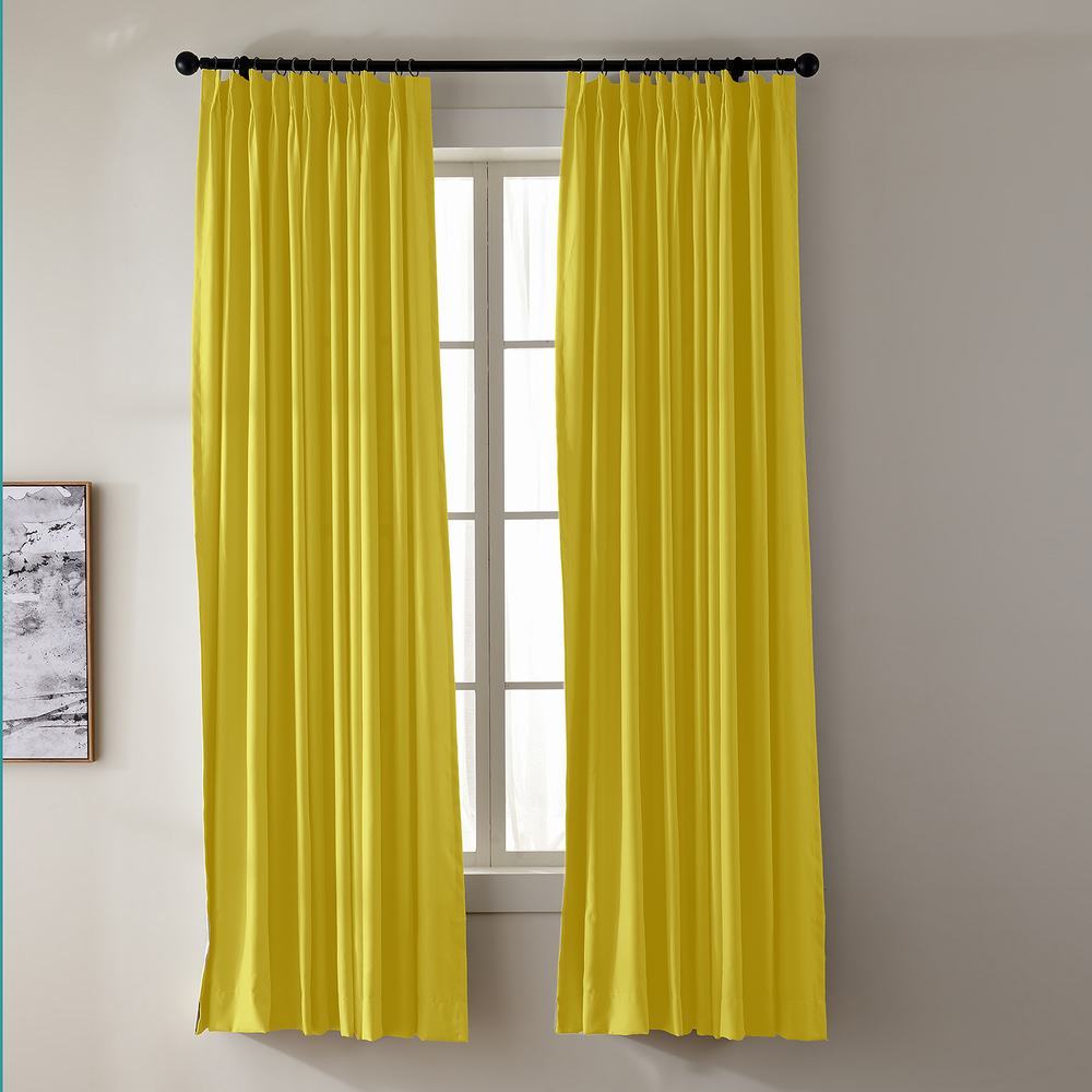 Pinch Pleated Curtain Blackout Patio Door Panel Drape For Traverse Rod Track Paz