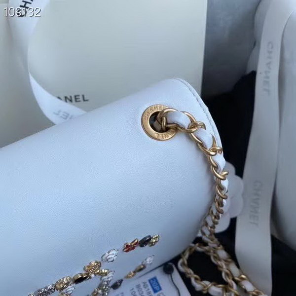 【原版皮】香奈儿/Chanel 手工系列肩背包，各种元素铆钉镶嵌成的双C标志，选用细腻羊皮，内里质感金属牛皮