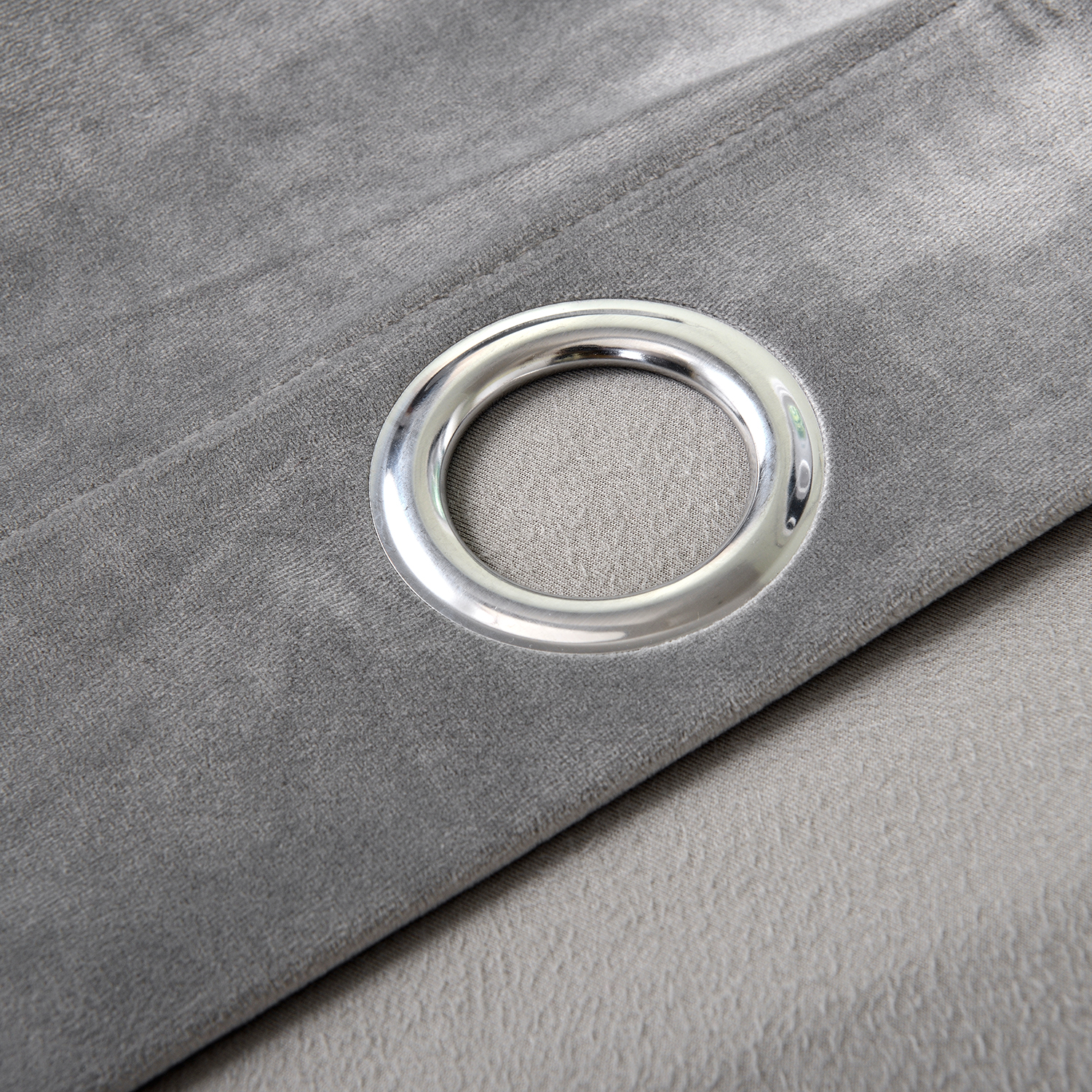Set of 2 Velvet Curtain Panel in Nickel Grommet Unlined Drape Birkin
