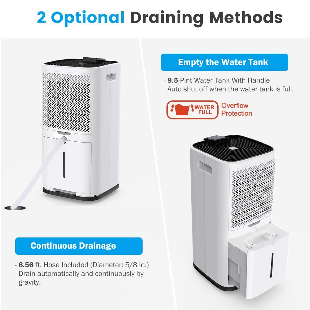 Colzer 70 Pints Portable Dehumidifier, Large Capacity, Compact