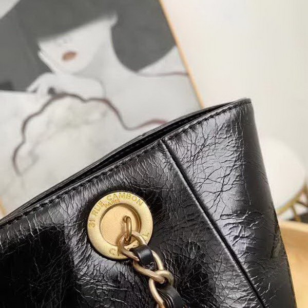 【原版皮】香奈儿/Chanel 购物袋，采用进口油腊牛皮，配顶级精美古铜金五金，非常高档新颖独特 ，休闲时尚，旅游购物最佳选择，款号：AS8345