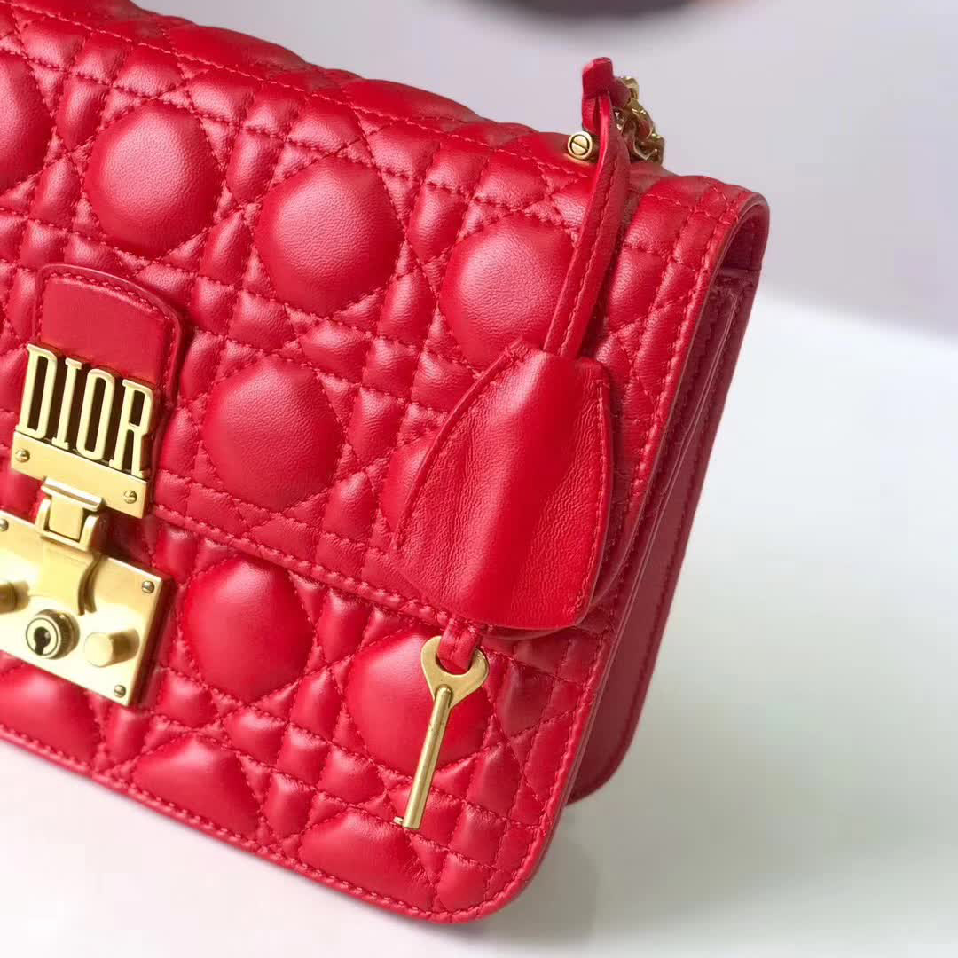 【原版皮】迪奥/Dior 链条包，选用小羊皮绗缝藤格纹，饰以精致又摩登复古品牌标识锁扣，很有年代感，搭配链条肩带，真是perfect