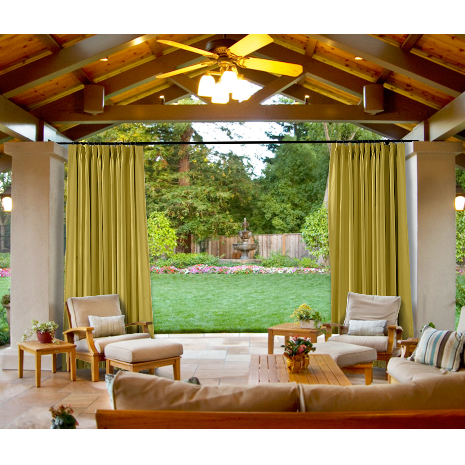 Pinch Pleated Outdoor Curtain Edoardo