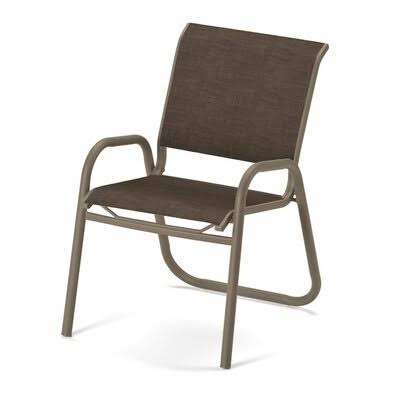 Reliance Stacking Patio Dining Chair Telescope Casual Finish: Textured Snow, Fabric: Mocha