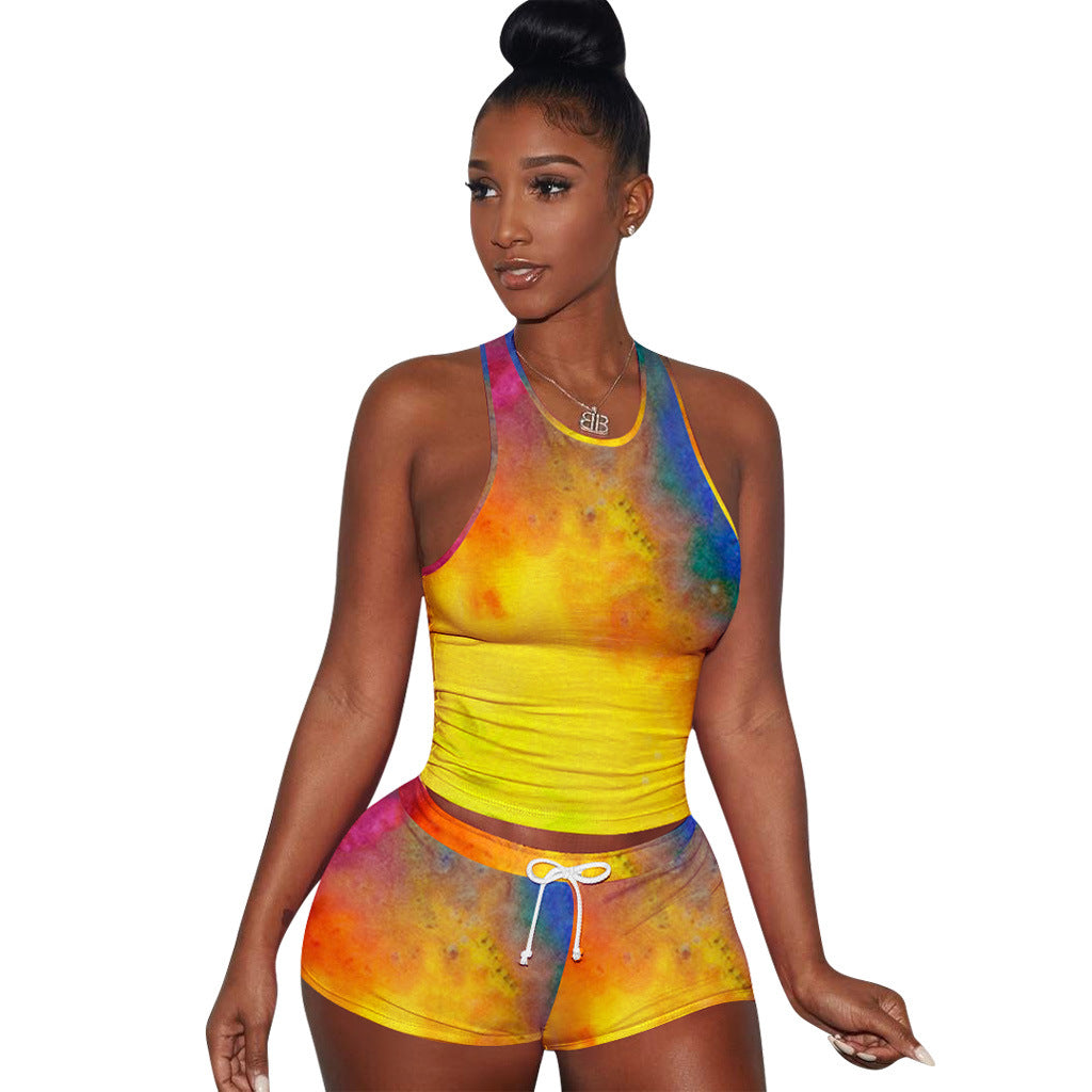 Viladress Short Vest Crop Tops and Shorts Set