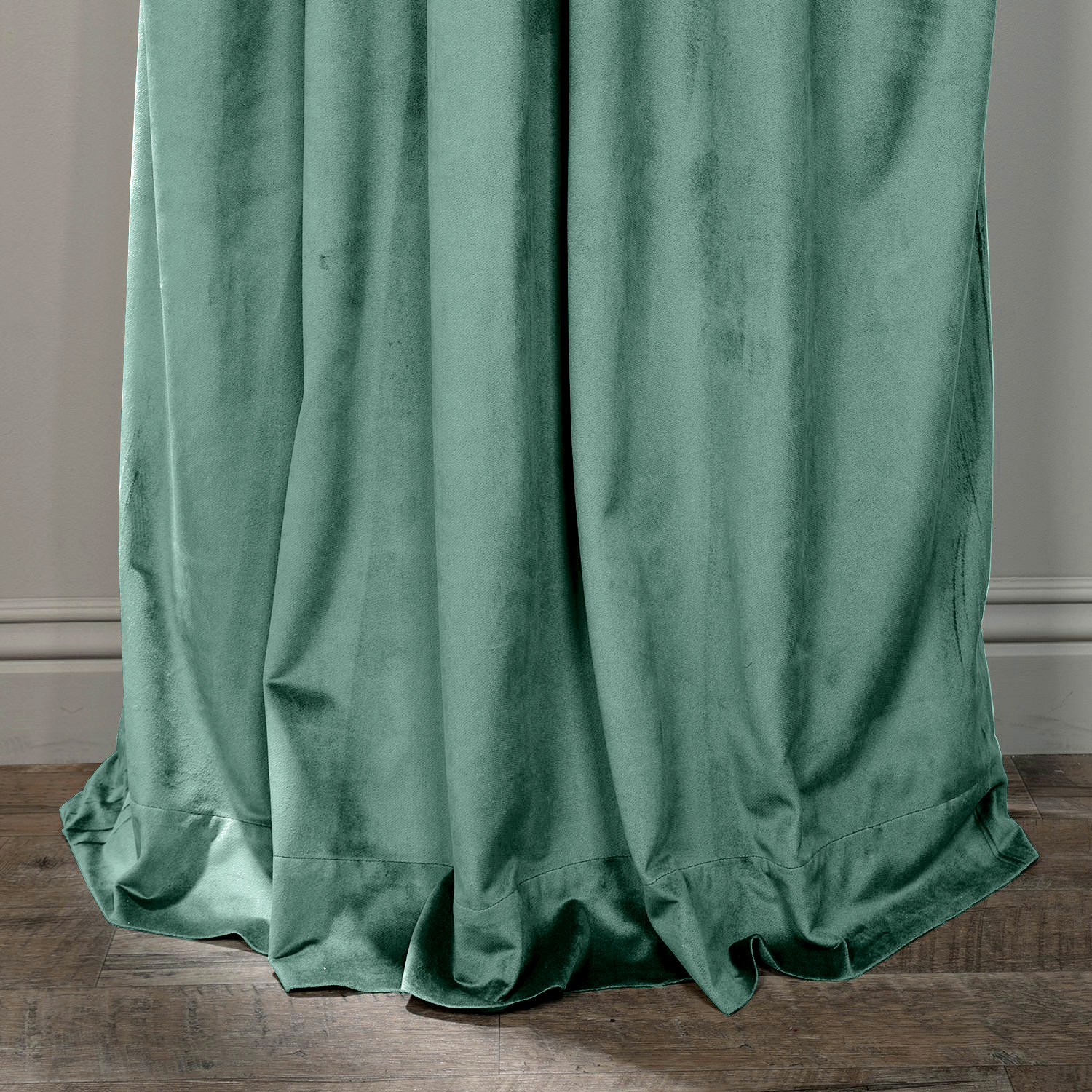 Flat Hook Velvet Curtain Drape with Blackout Lined For Track with Ring Clip or Traverse Rod and Rod with Rings Birkin