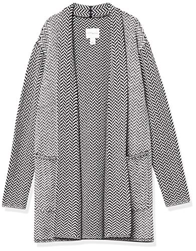 Amazon Brand - Daily Ritual Women's Ultrasoft Jacquard Long-Sleeve Coatigan Cardigan Sweater