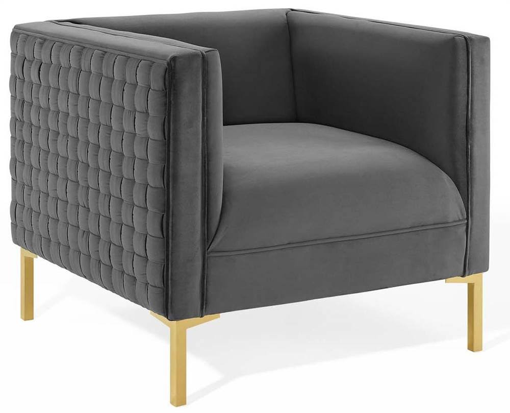 Modway Resonate Performance Velvet Armchair - Charcoal