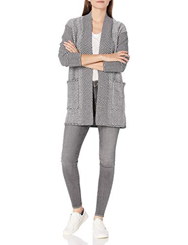 Amazon Brand - Daily Ritual Women's Ultrasoft Jacquard Long-Sleeve Coatigan Cardigan Sweater