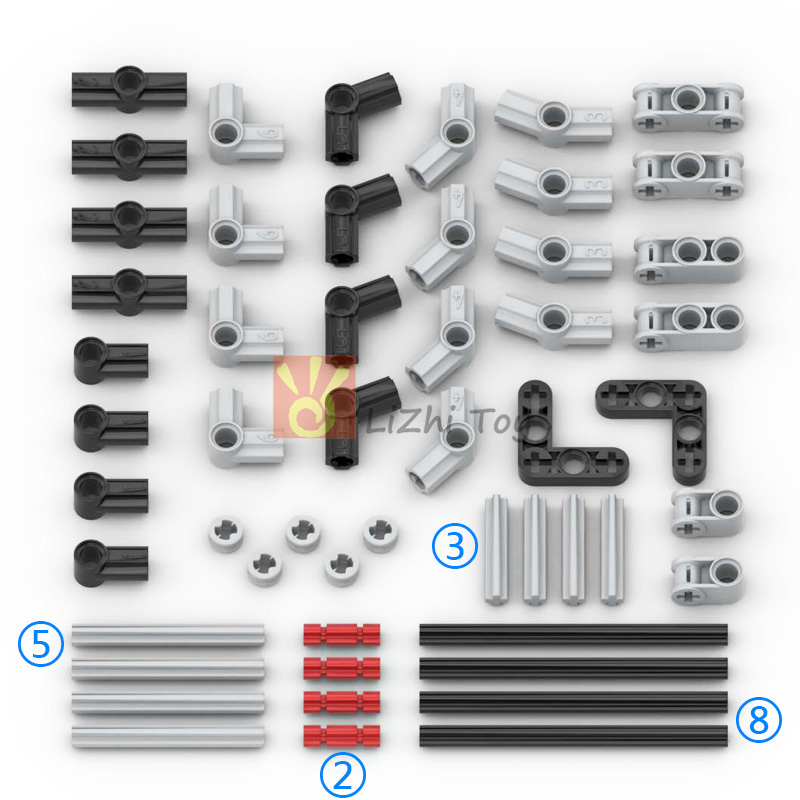 MOC Technical Compatible with Building Blocks Bricks Pin Liftarm Studless Beam Axle Connector Panel Gear Car Mindstorms Toys