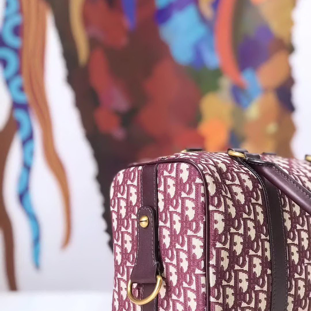 【原版皮】迪奥/Dior 枕头包，选用Oblique提花帆布搭配同色系牛皮皮革裁制而成，经典大方，简约时尚