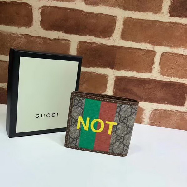 【原版皮】古驰/Gucci 印花钱夹，经典GG Supreme高级人造帆布匠心制成，点缀Fake和Not词语印花，在品牌标志性元素中注入诙谐意味,款号：636166