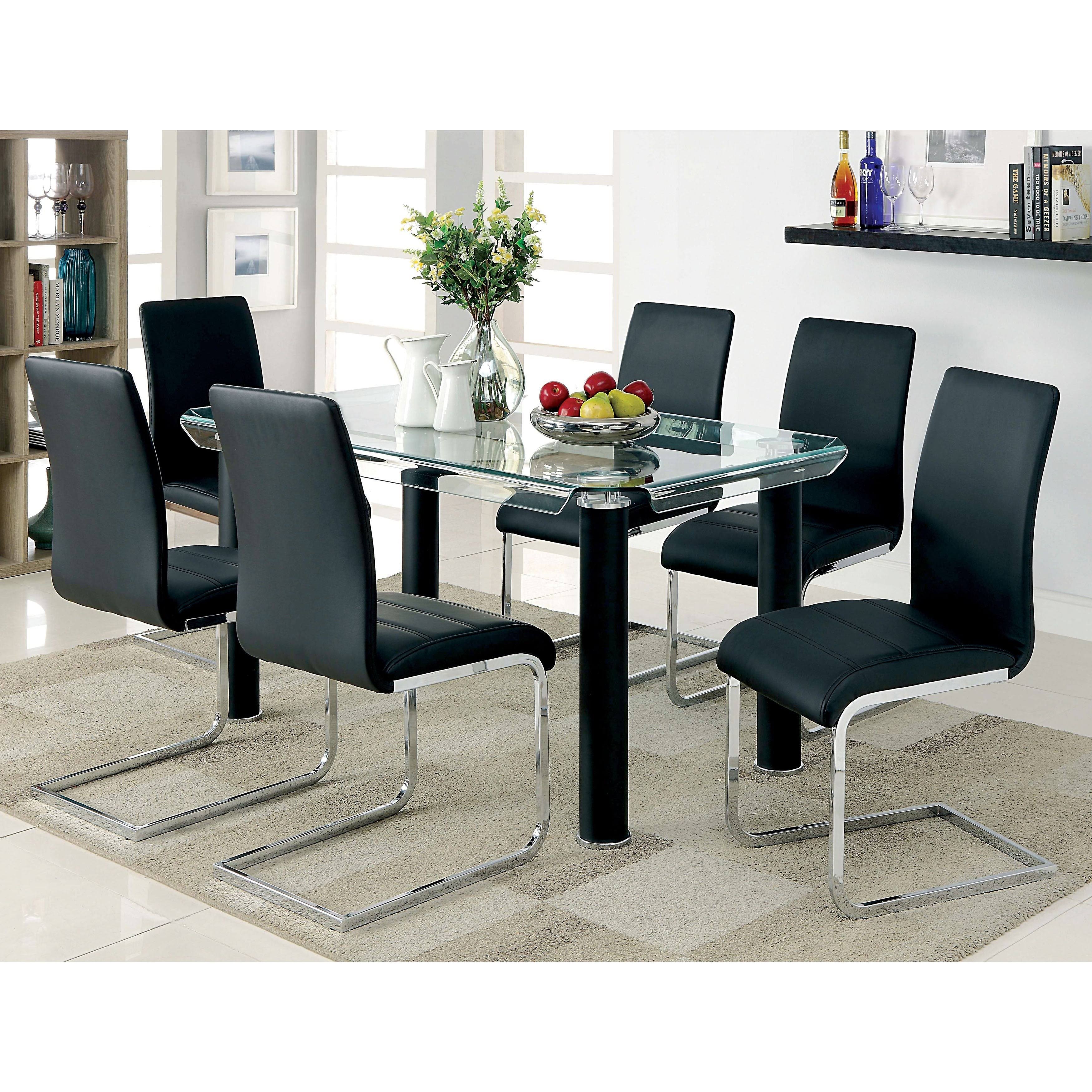 Furniture of America Vill Contemporary Side Chairs (Set of 2) Black