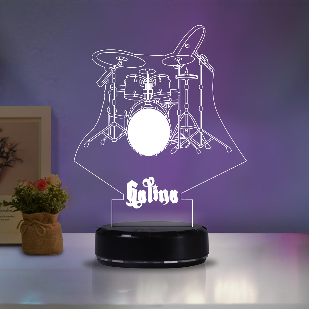 Custom Name Drum Set Acrylic Night Lights