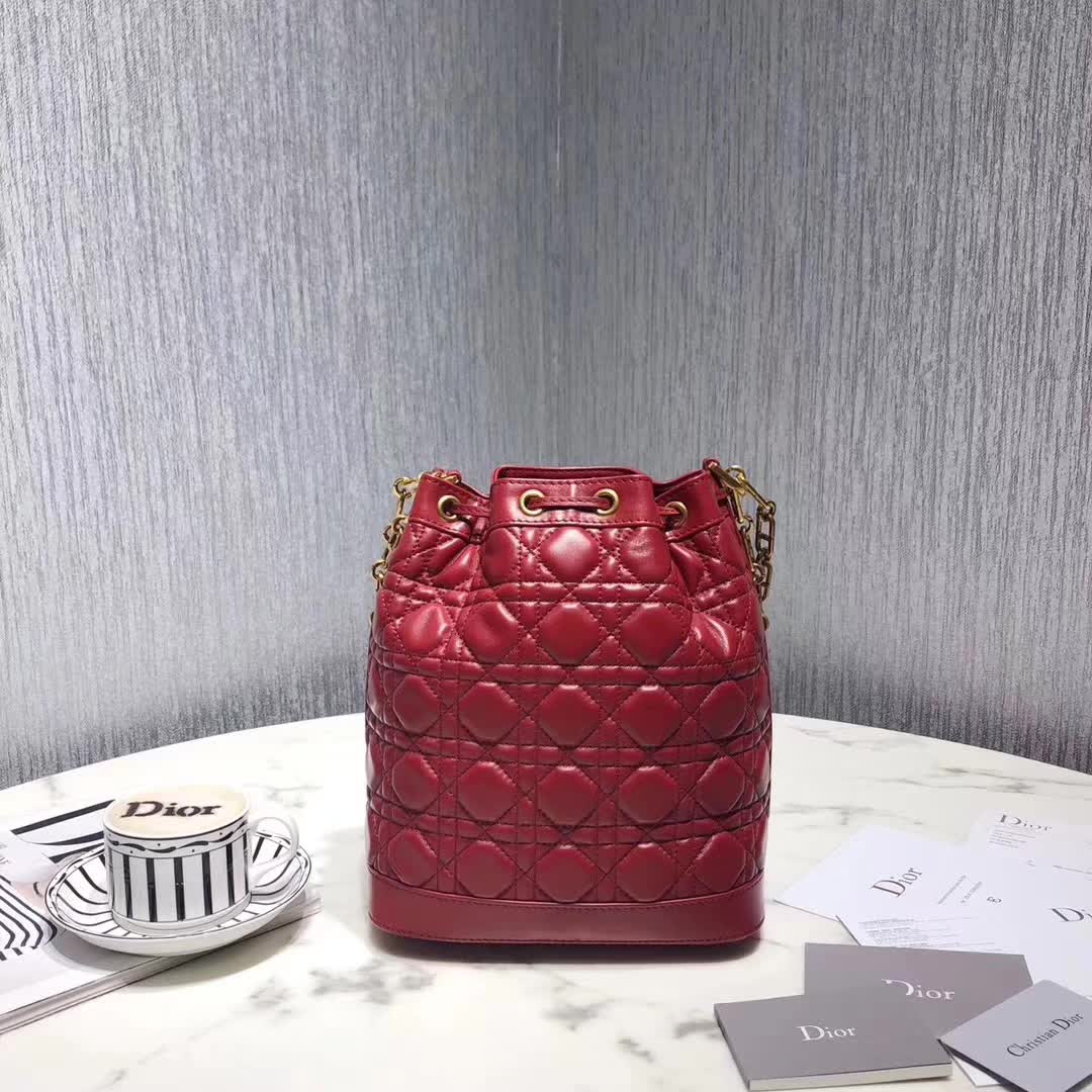 【原版皮】迪奥/Dior 水桶包，选用柔软羊皮裁制而成，全新包型，火遍时尚圈的复古潮流感，款号：M1693