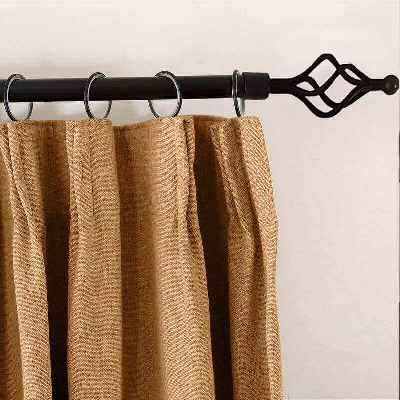 CUSTOM Olive Orange Luxury Textured Faux Linen Curtain