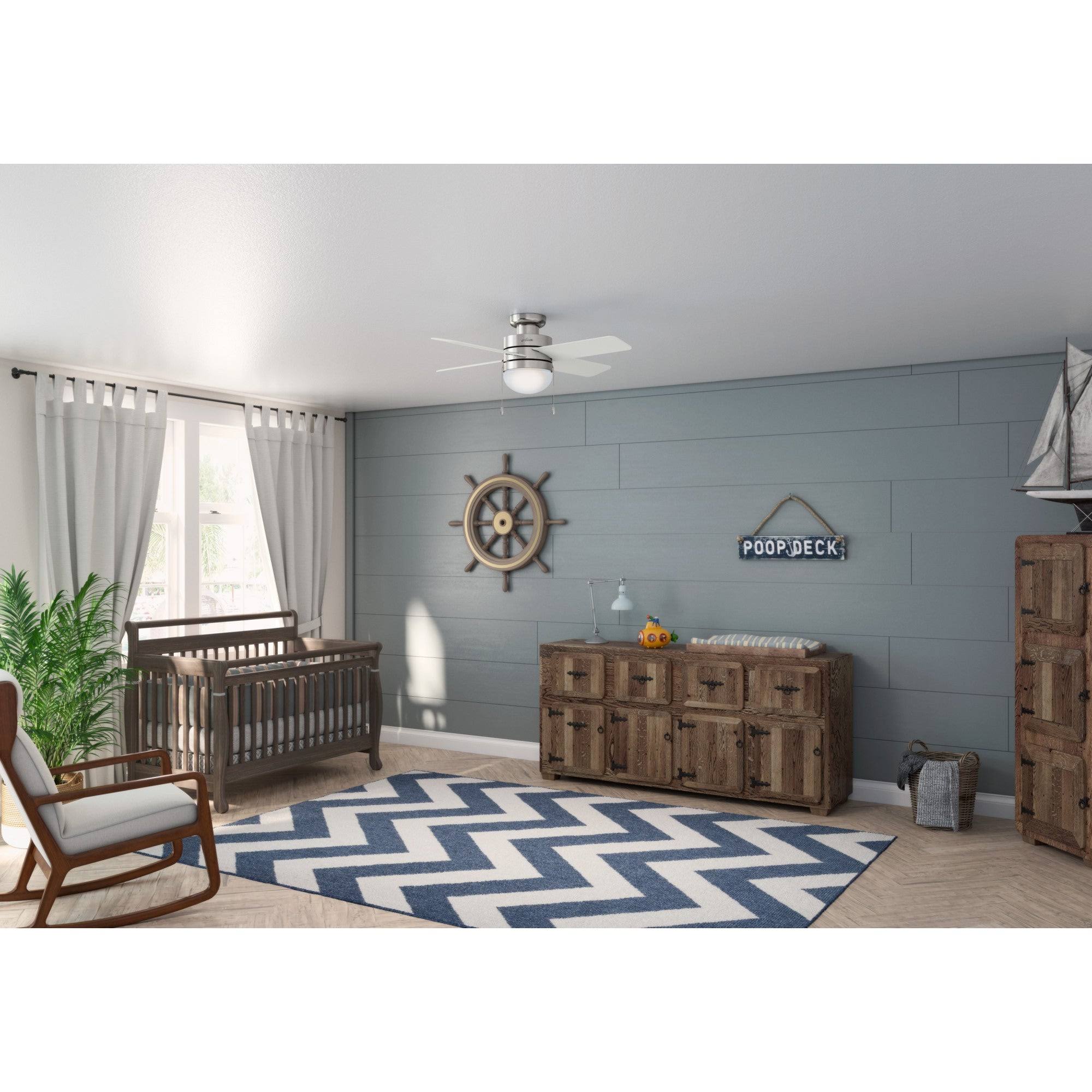 Hunter Timpani 44x22 Ceiling Fan w/LED Light - Brushed Nickel - 50358