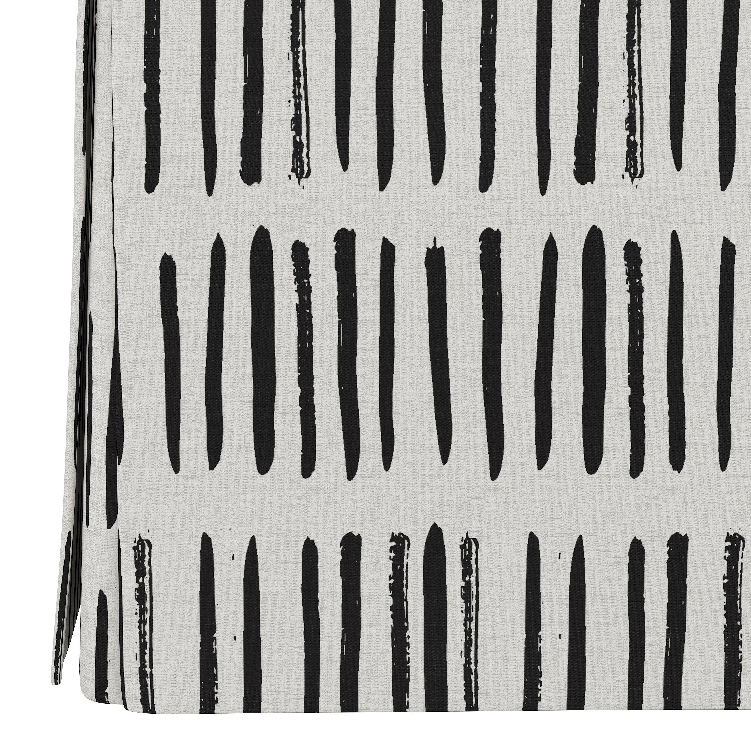 Skyline Furniture Black and White Dash Skirted Storage Ottoman