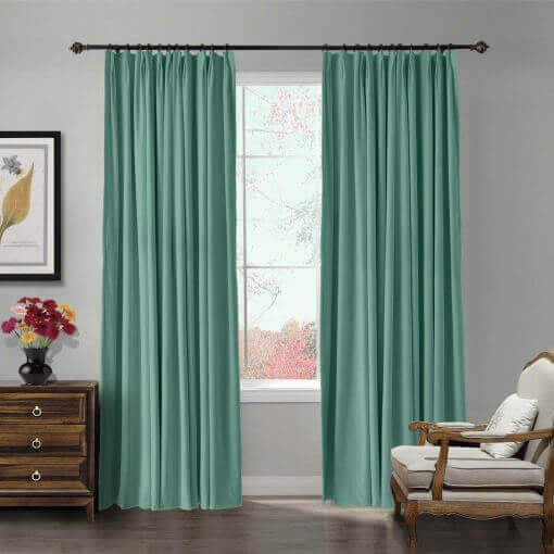 Blackout Lined Velvet Curtain Drapery Panel For Traverse Rod or Track Birkin