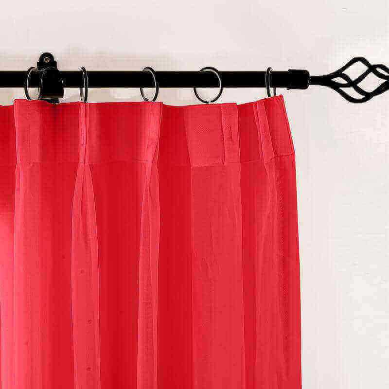 CUSTOM Scandina Red Indoor Outdoor Sheer Curtain Voile Drapery