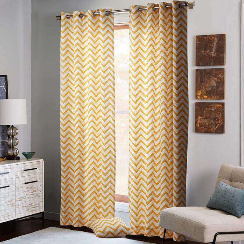 Chevron Insulated Blackout Lining Back Cotton Grommet Panel Curtain Drapery Sofitel