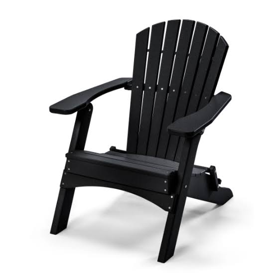 Perfect Choice Outdoor Furniture Classic Folding Adirondack Chair, Black