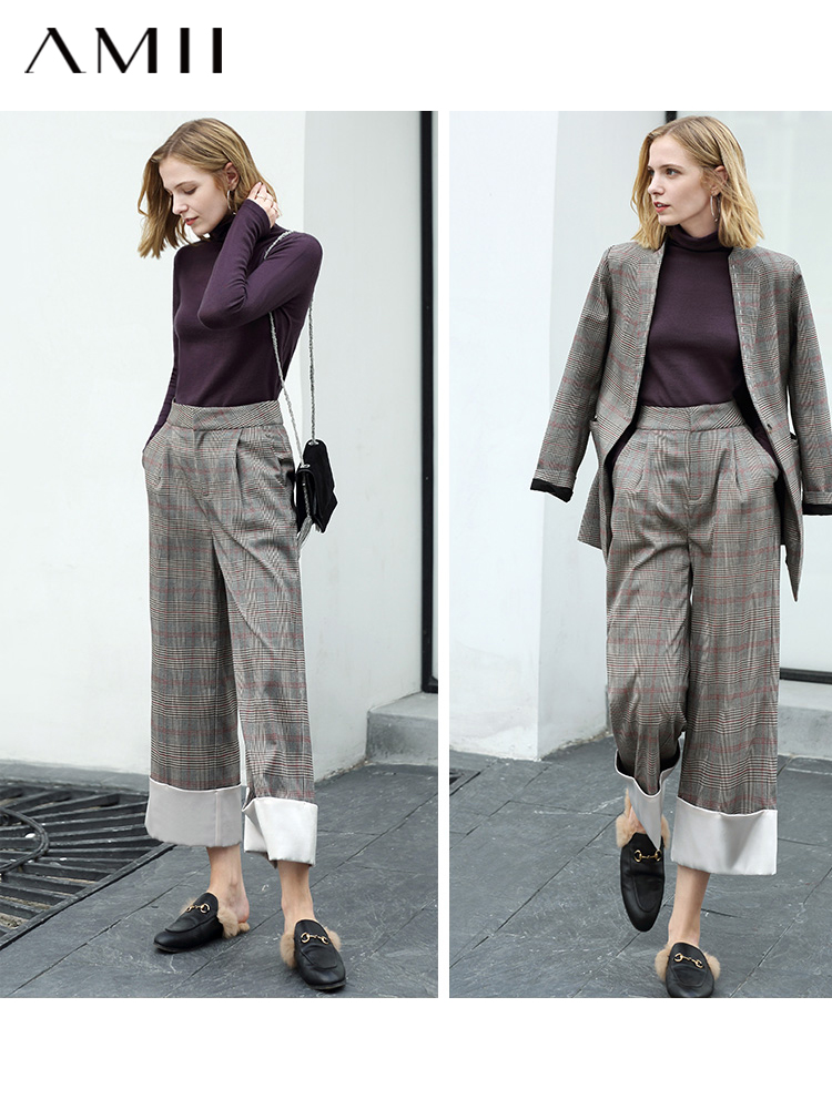 复制AAAAA商品 AMII Minimalism Autumn Winter Women's Sweater Causal Solid Basic Turtleneck Sweaters For Women Women's sweater Tops 12020216