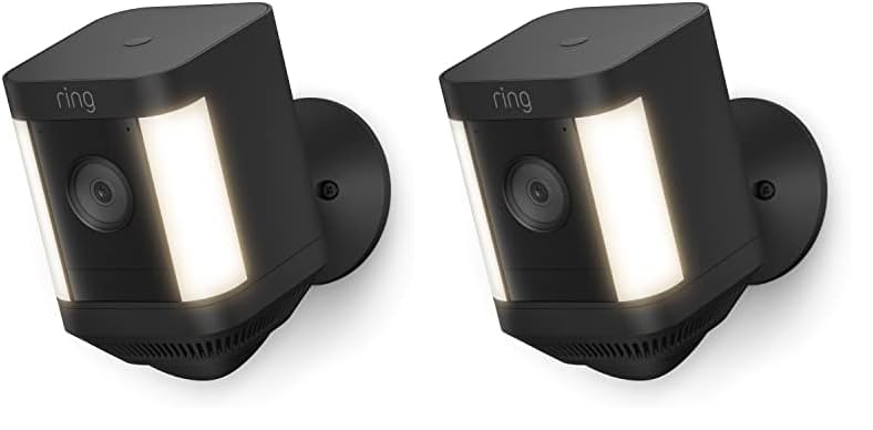 Ring Spotlight Cam Plus, Battery | Two-Way Talk, Color Night Vision, and Security Siren (2022 release) - White